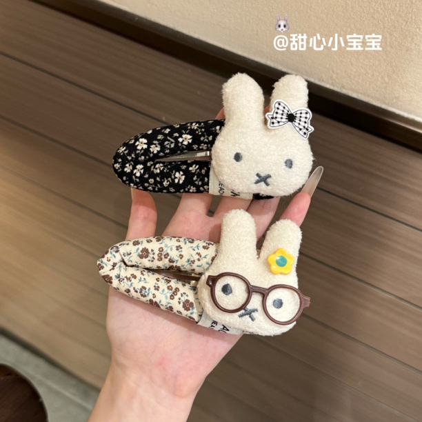 可爱波点大号米菲兔巨显发量多掰掰夹后脑勺盘发少女百搭精致发饰