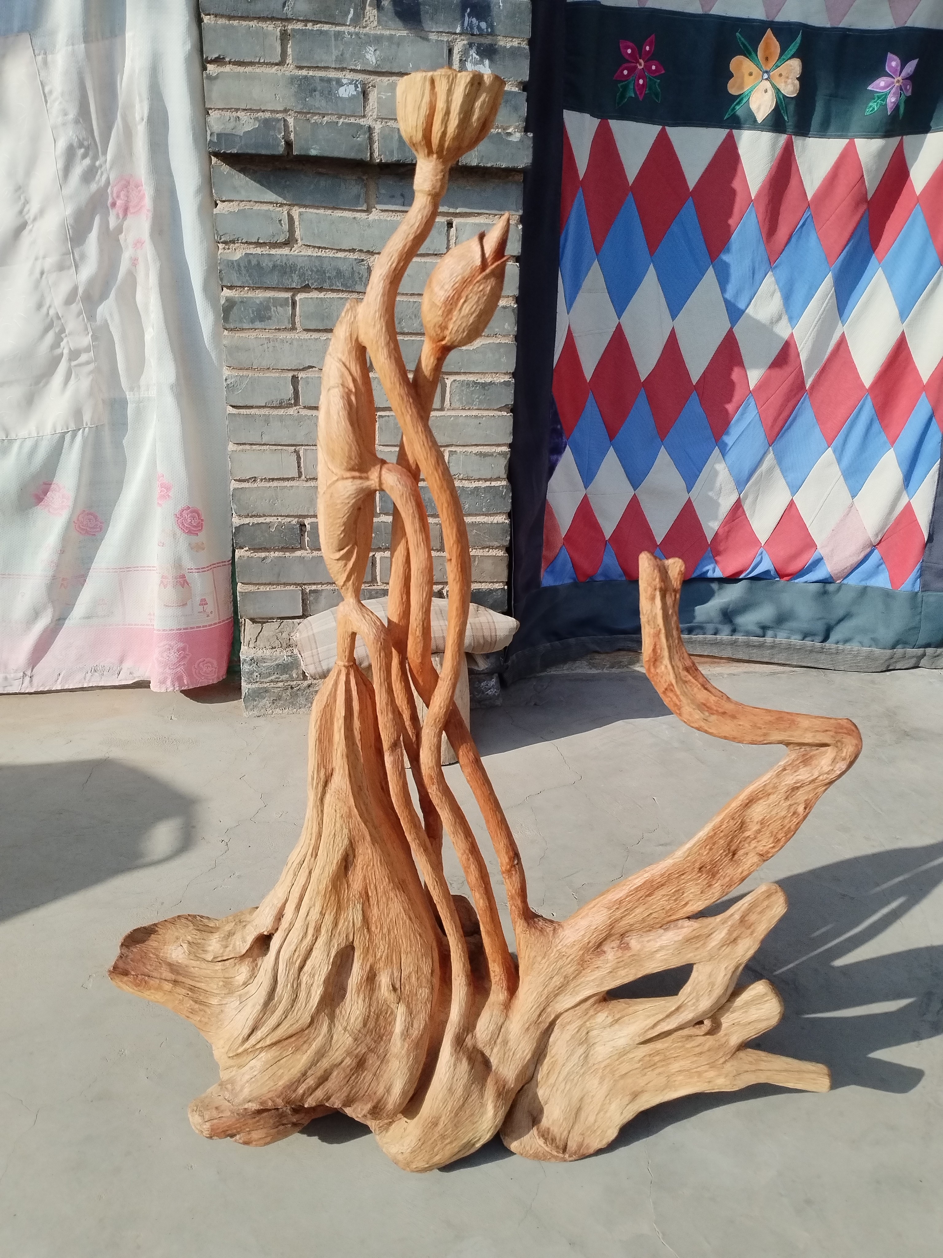 手工雕刻残荷崖柏陈化料