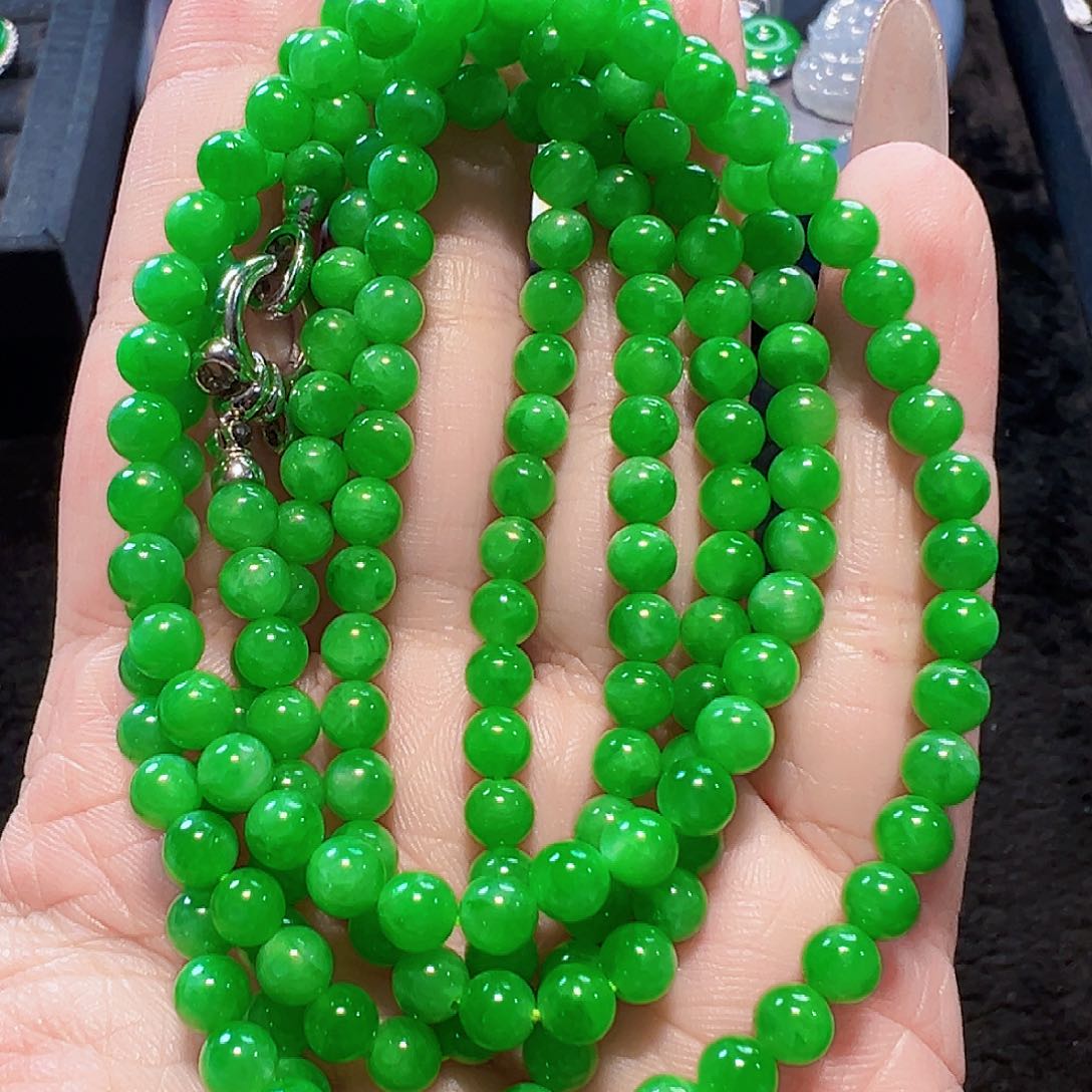 翡翠颈饰18K金镶嵌签收后24小时鉴赏期