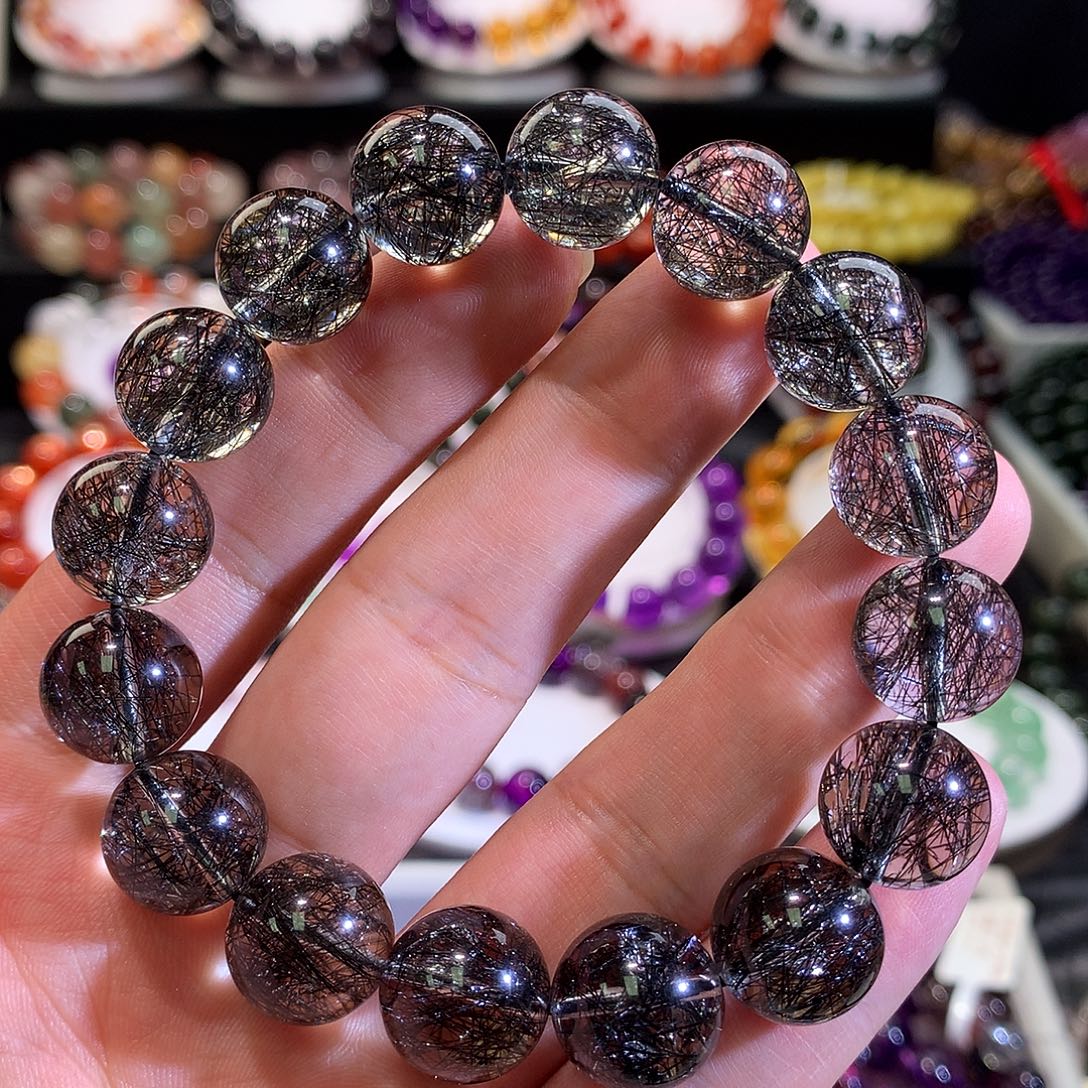 手链未镶嵌水晶蕾丝黑发晶13+