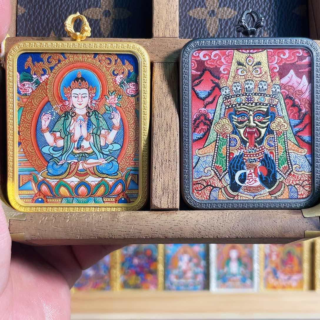 吊坠湛*热贡唐卡艺术非遗文化