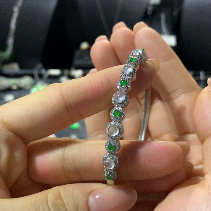 翡翠银S925镶嵌戒指