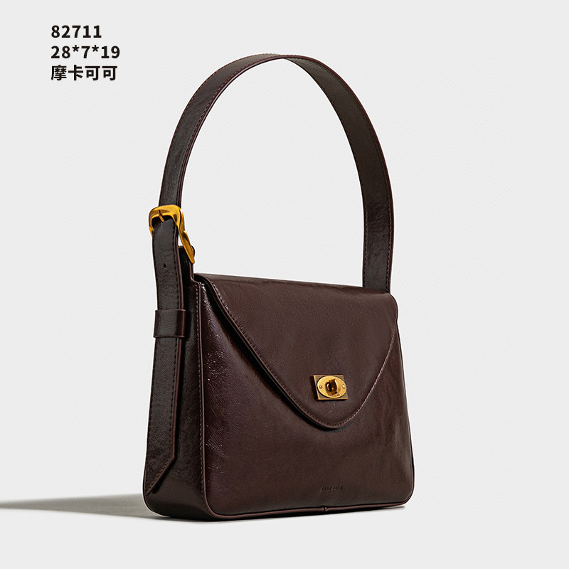 【云云甄选】SK-82711-摩卡可可-28.5*19*7轻奢时尚女士单肩斜挎包