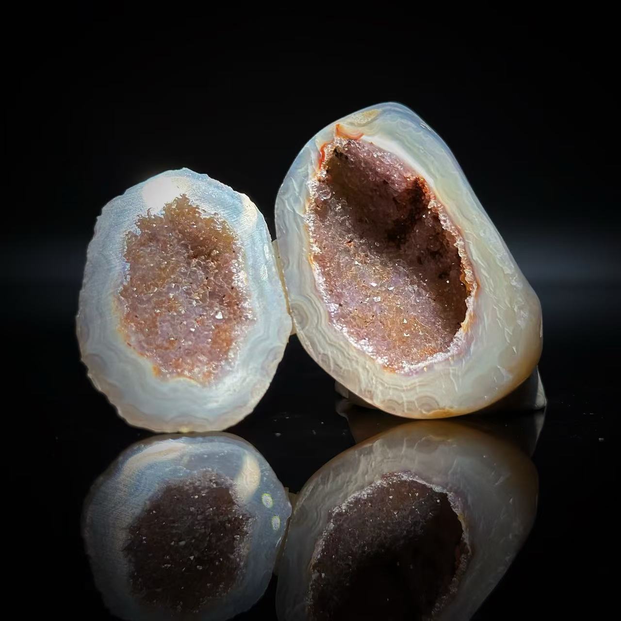 SJ1446 缠丝玛瑙晶洞摆件 多样性发其一