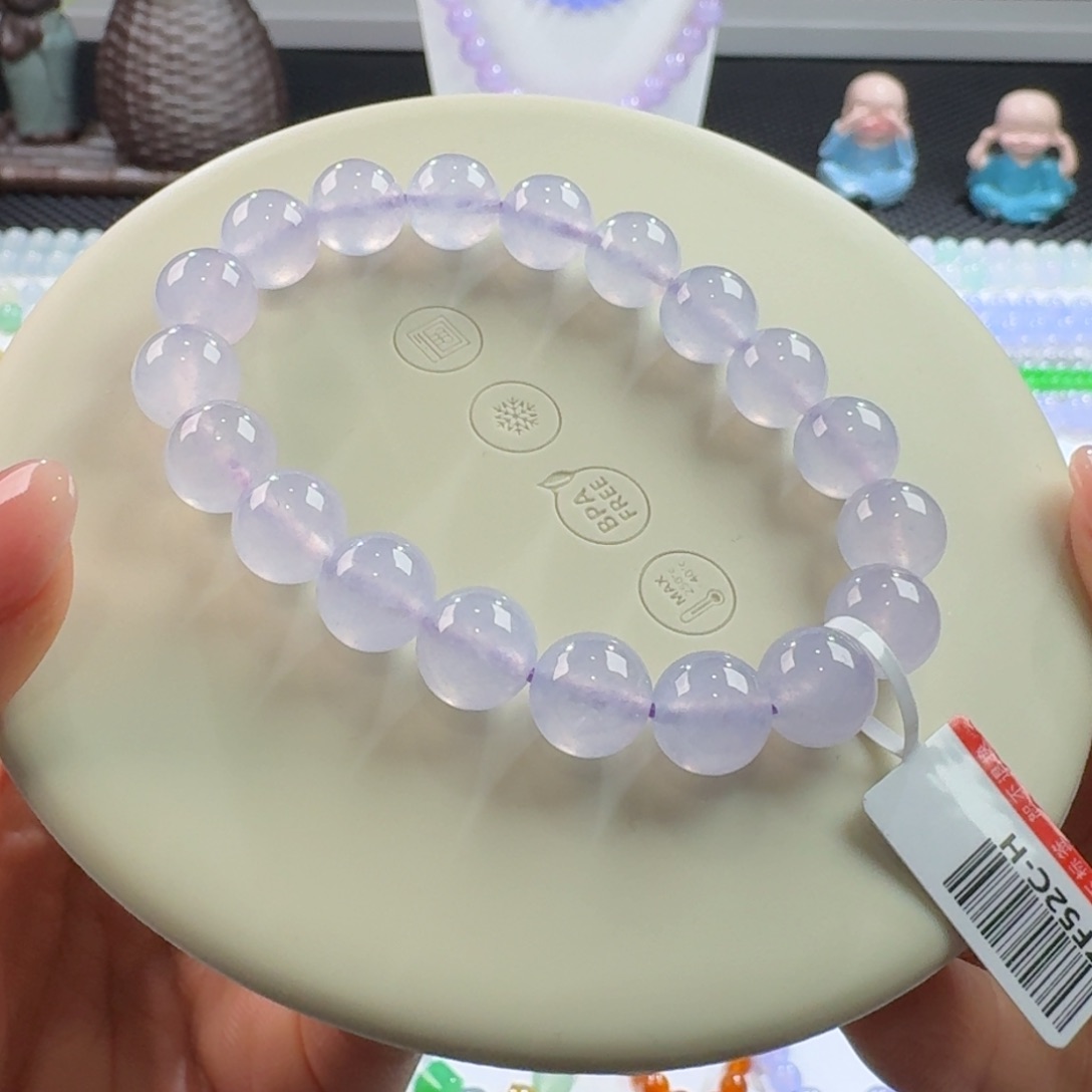 翡翠颈饰未镶嵌高冰粉紫单圈10mm