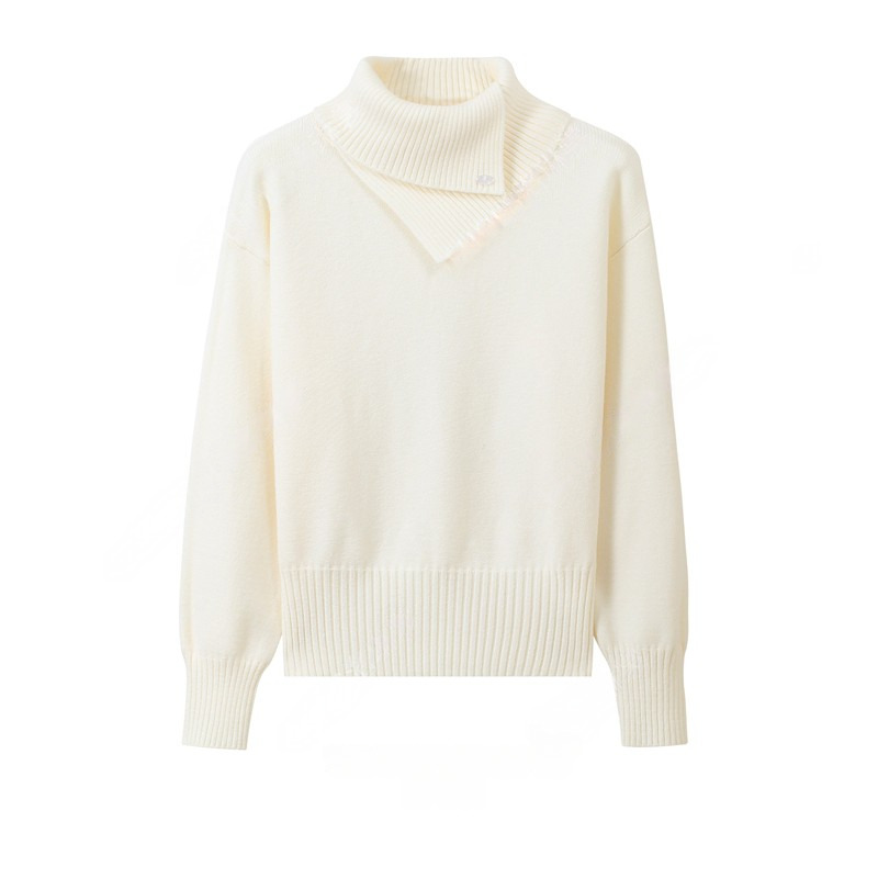 【季节实况】秋冬超好看围巾领暖糯针织毛衣上衣高领百搭慵懒气质女