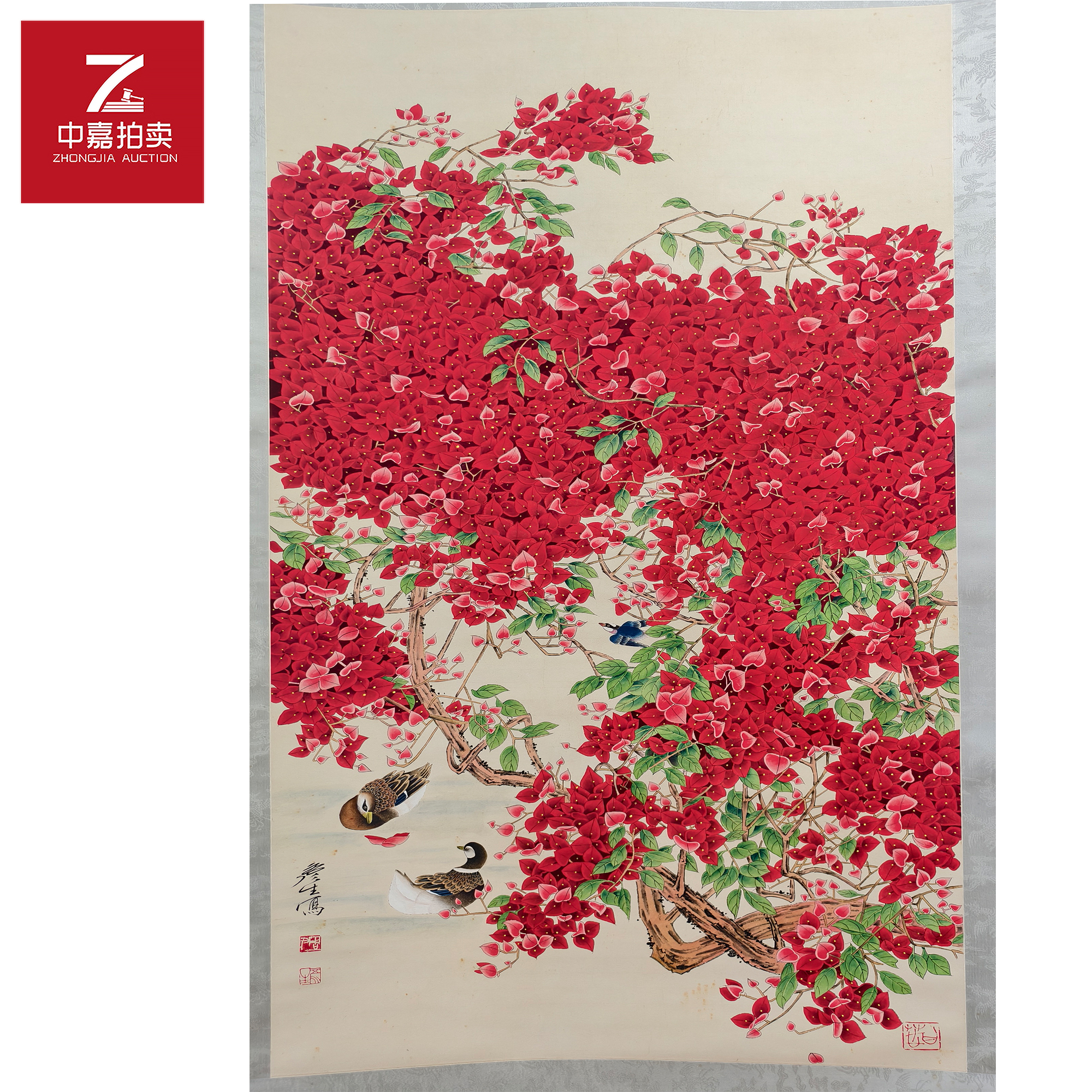 周彦生绘画立轴鸳鸯66x131