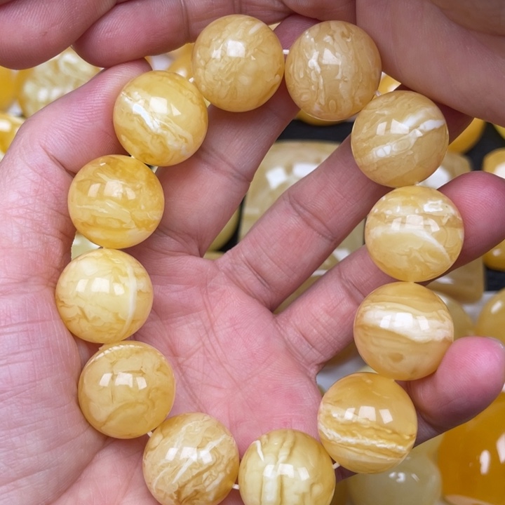 裸石蜜蜡未镶嵌蜜蜡19手串重50.7克