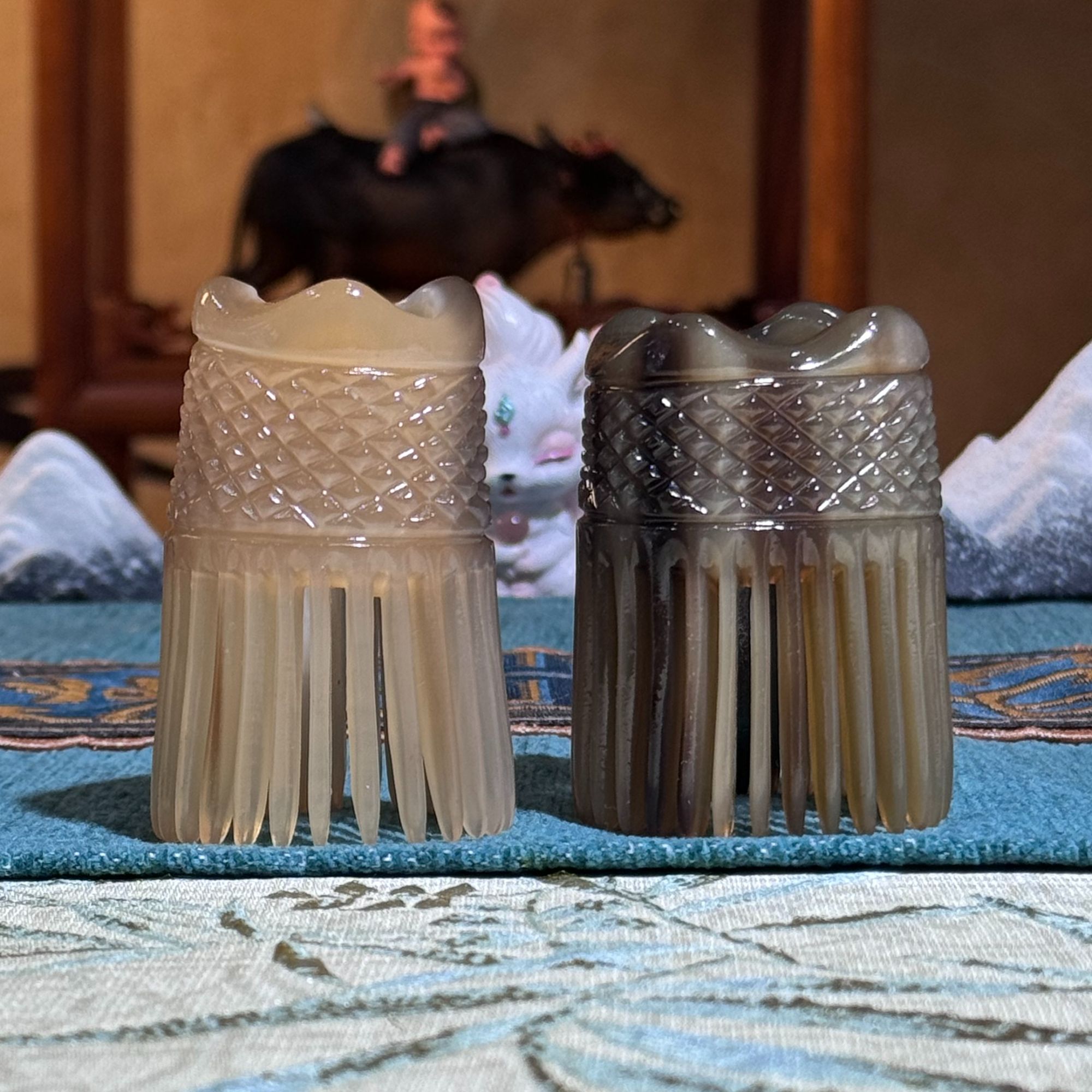 白水牛角工艺品梳子