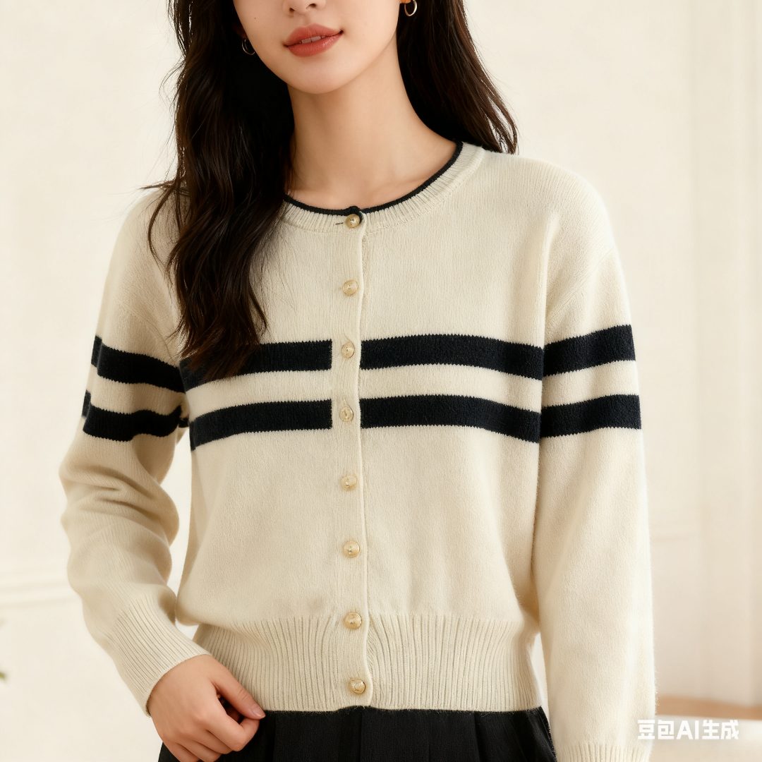 570【黑二条杠 开衫】