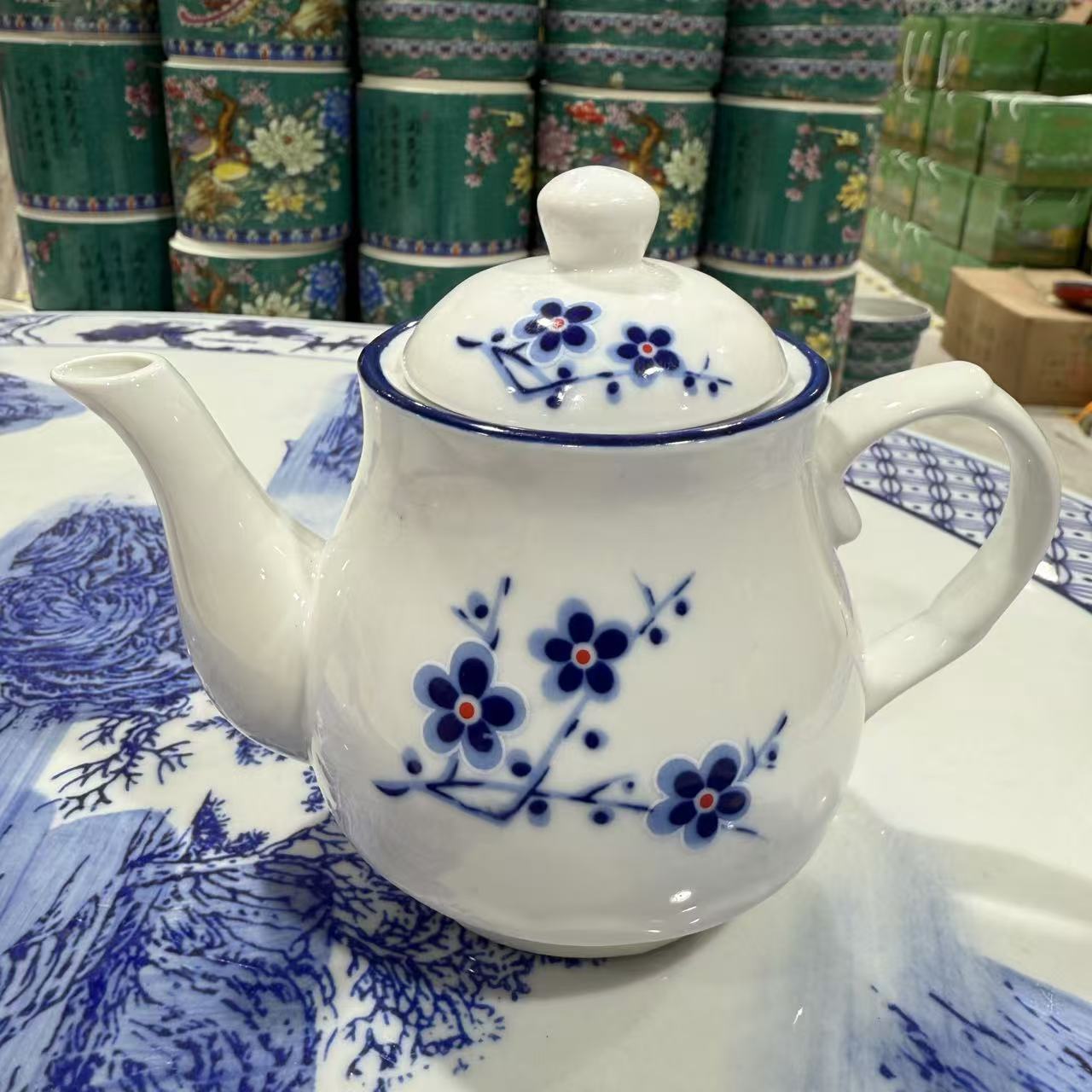 【王家陶瓷】CY-兰梅小锦绣壶茶壶