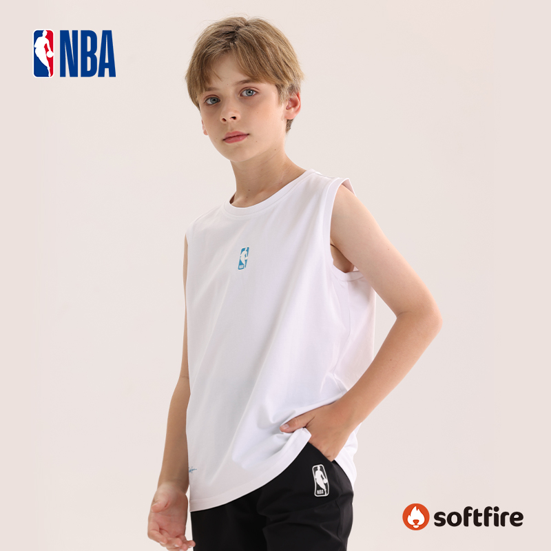 NBA联名SOFTFIRE款无袖T恤中大童上衣儿童童装青少年运动休闲