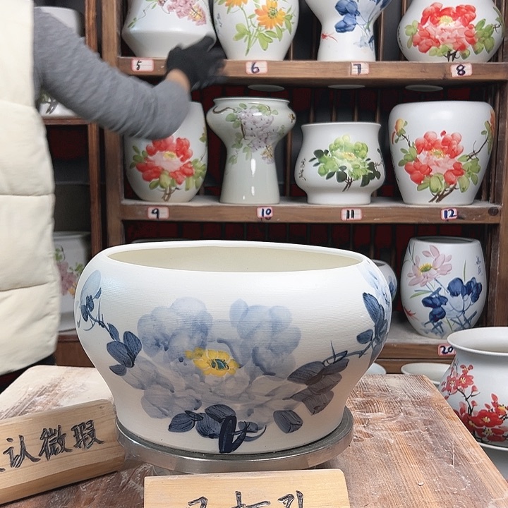 摆件口25兰兰牡丹陶瓷陶瓷陶瓷