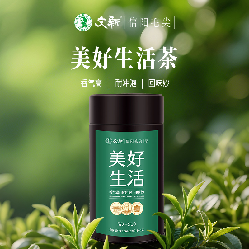 【美好生活茶WX200】2025年新茶文新信阳毛尖茶200g罐装绿茶