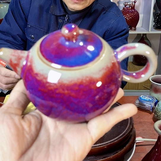 摆件尚峰钧窑作品西施壶