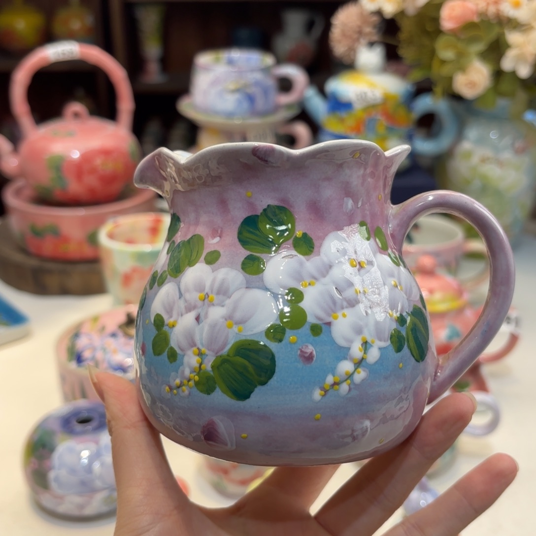 景德镇手绘高温釉下彩陶瓷茶具