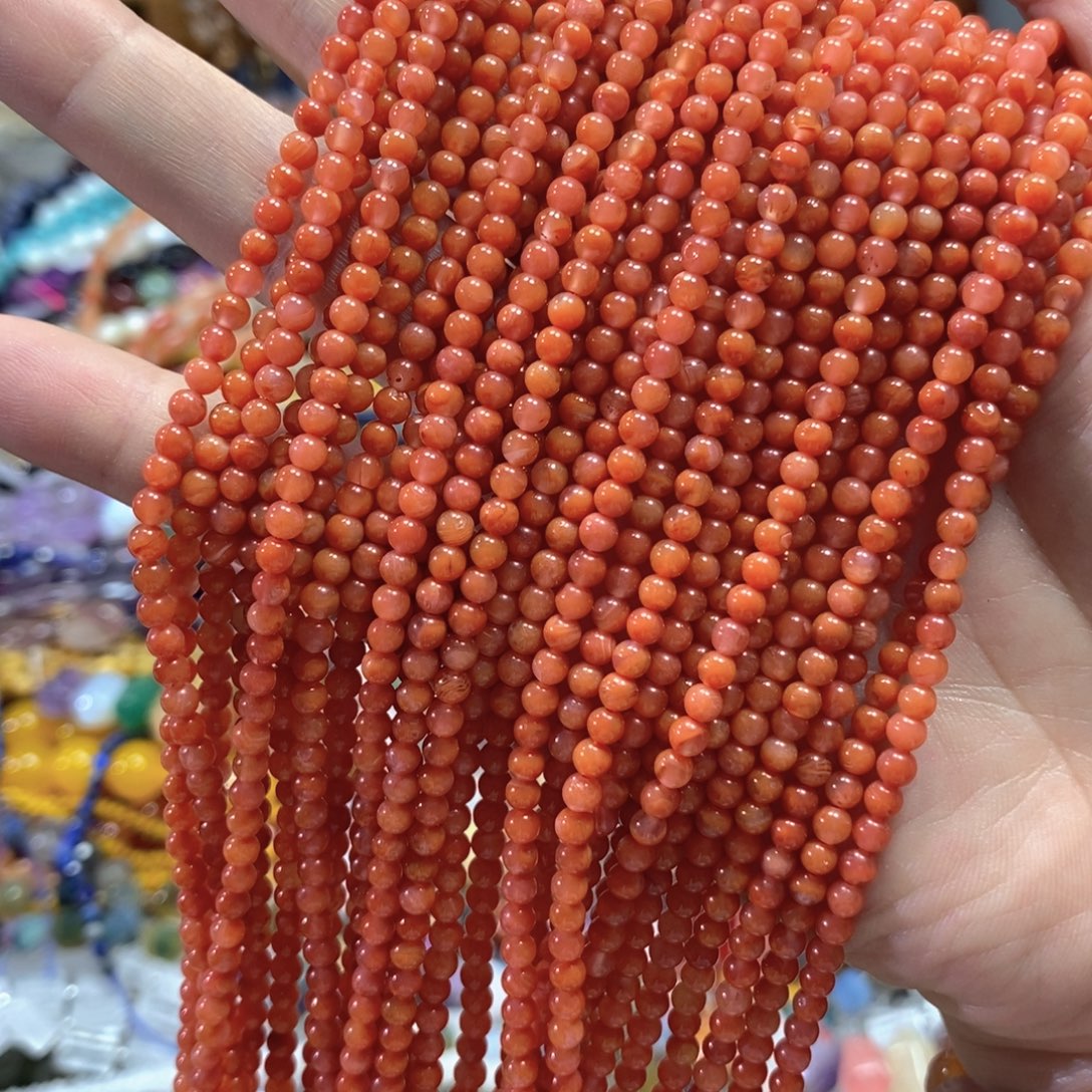 玛瑙/玉髓银S925镀金镶嵌珠宝半成品南红一条绕手四圈卡4mm