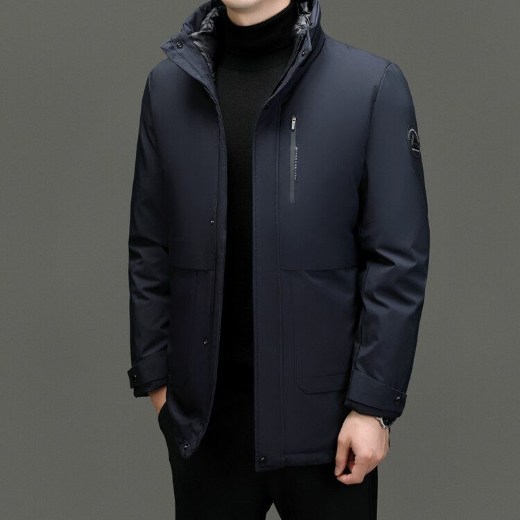 可脱卸棉服啄木鸟男士外套秋冬保暖冬季商务中长款连帽爸爸装