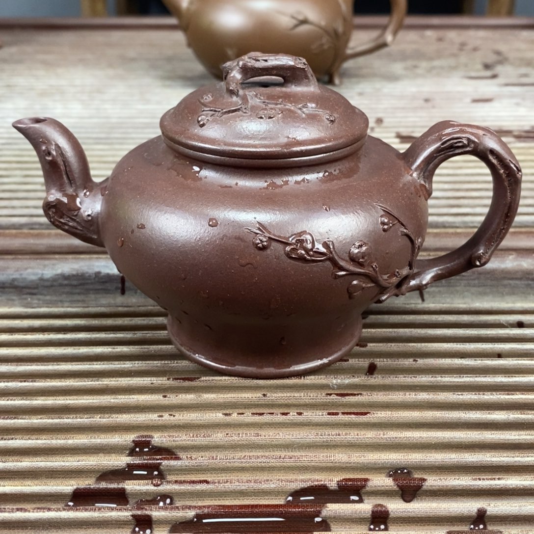 紫砂茶壶宜兴原矿紫砂壶梅报春320c