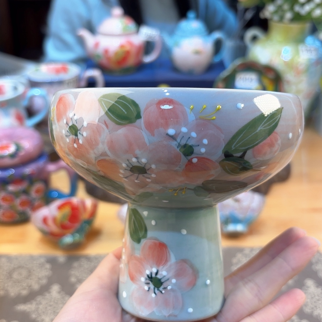 景德镇手绘高温釉下彩陶瓷茶具