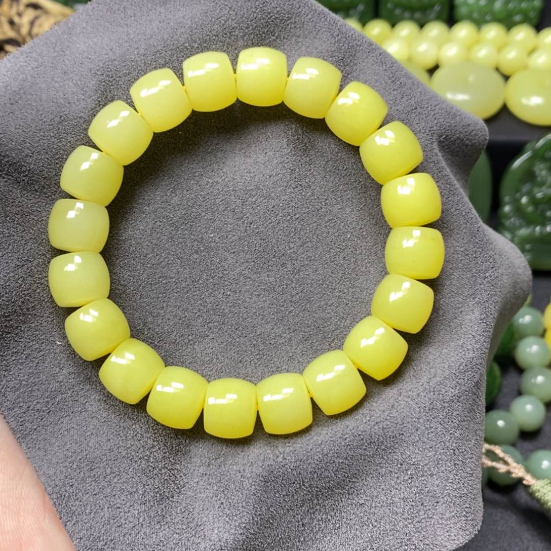 和田玉（黄玉）手串未镶嵌边**玩