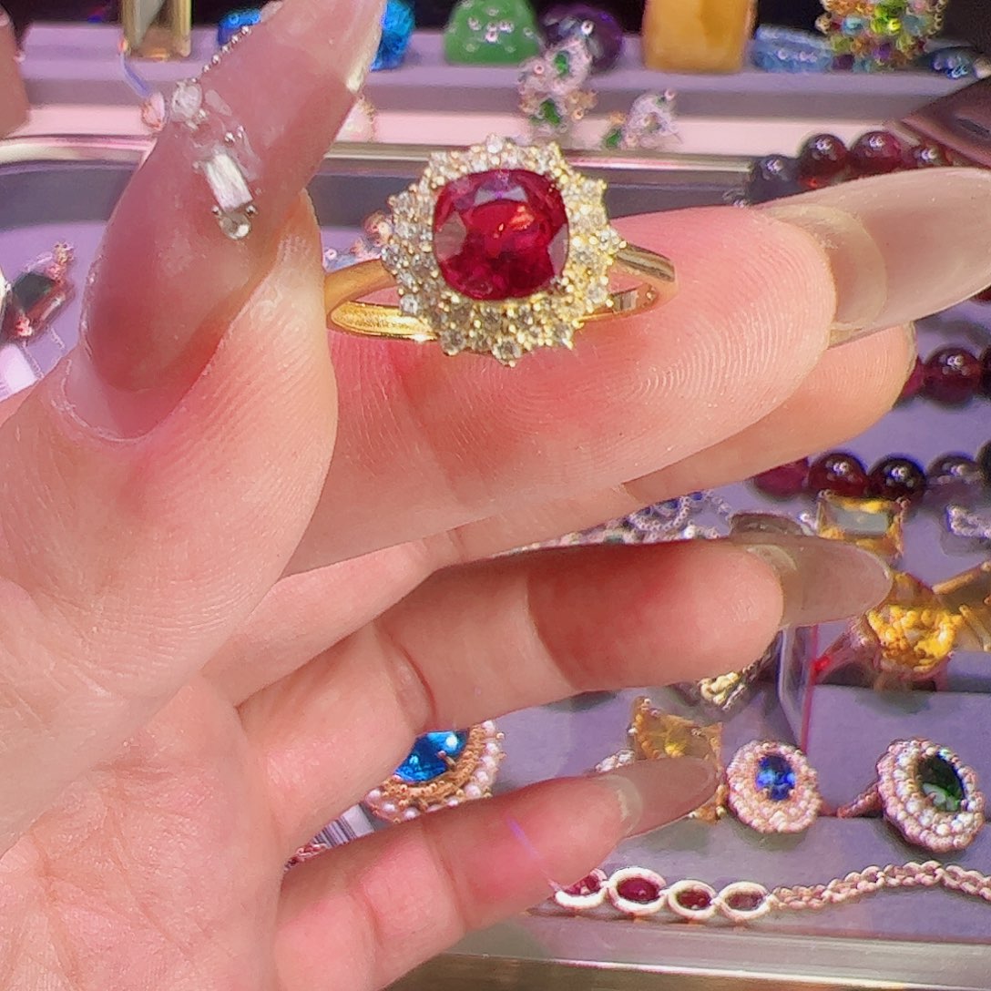 碧玺碧玺戒指银S925镶嵌