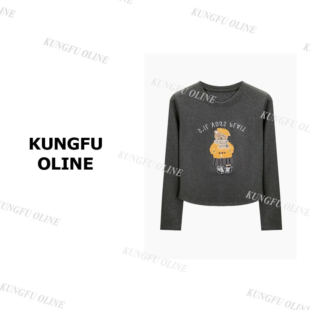 【YY】 CT6597秋季流光风新款印花时尚长袖t恤女百搭短打底上衣