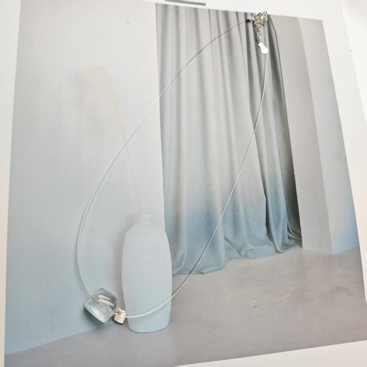 《一颗冰块》白水晶冰块鱼线项链银10+（多样发其一）AX146