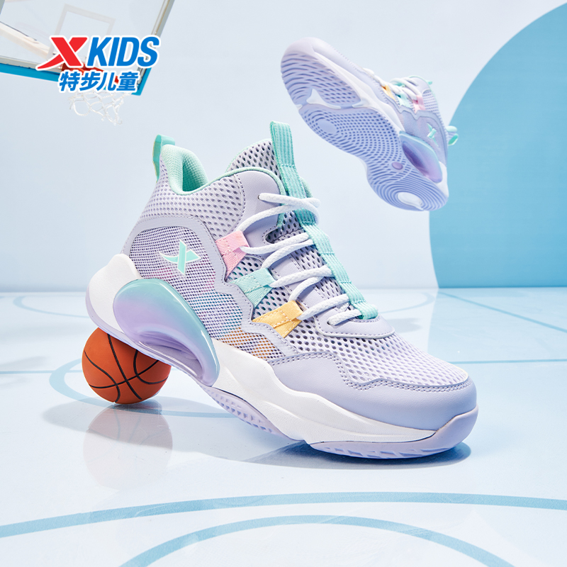 【大网】特步儿童冬季新款篮球鞋女童减震防滑户外百搭运动鞋9238