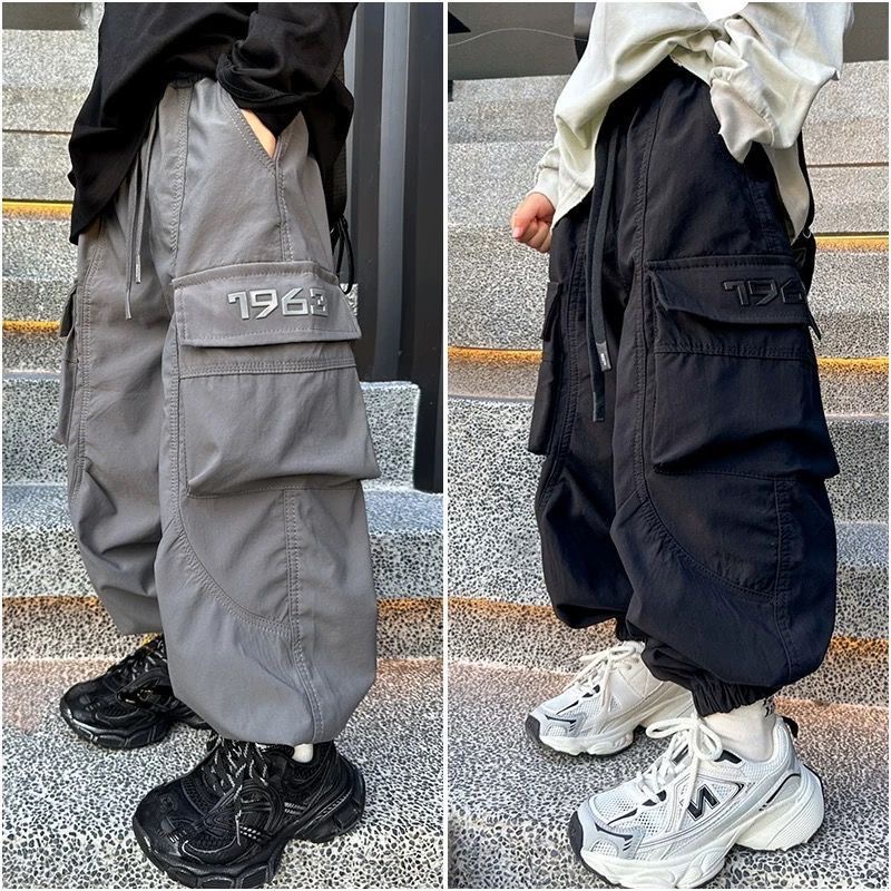 男童工装裤2025春秋款新款儿童中大童休闲裤宽松束脚韩版