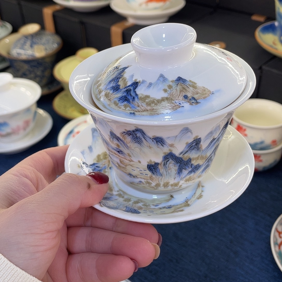 陶景德陶瓷盖碗茶具