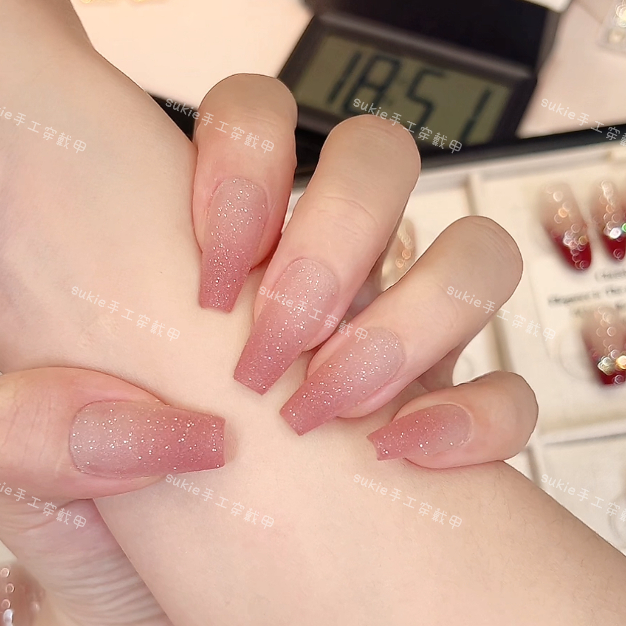 【砂糖橘】（微掉碎屑） 奶盐没加分爆闪星辰渐变基础百搭美甲