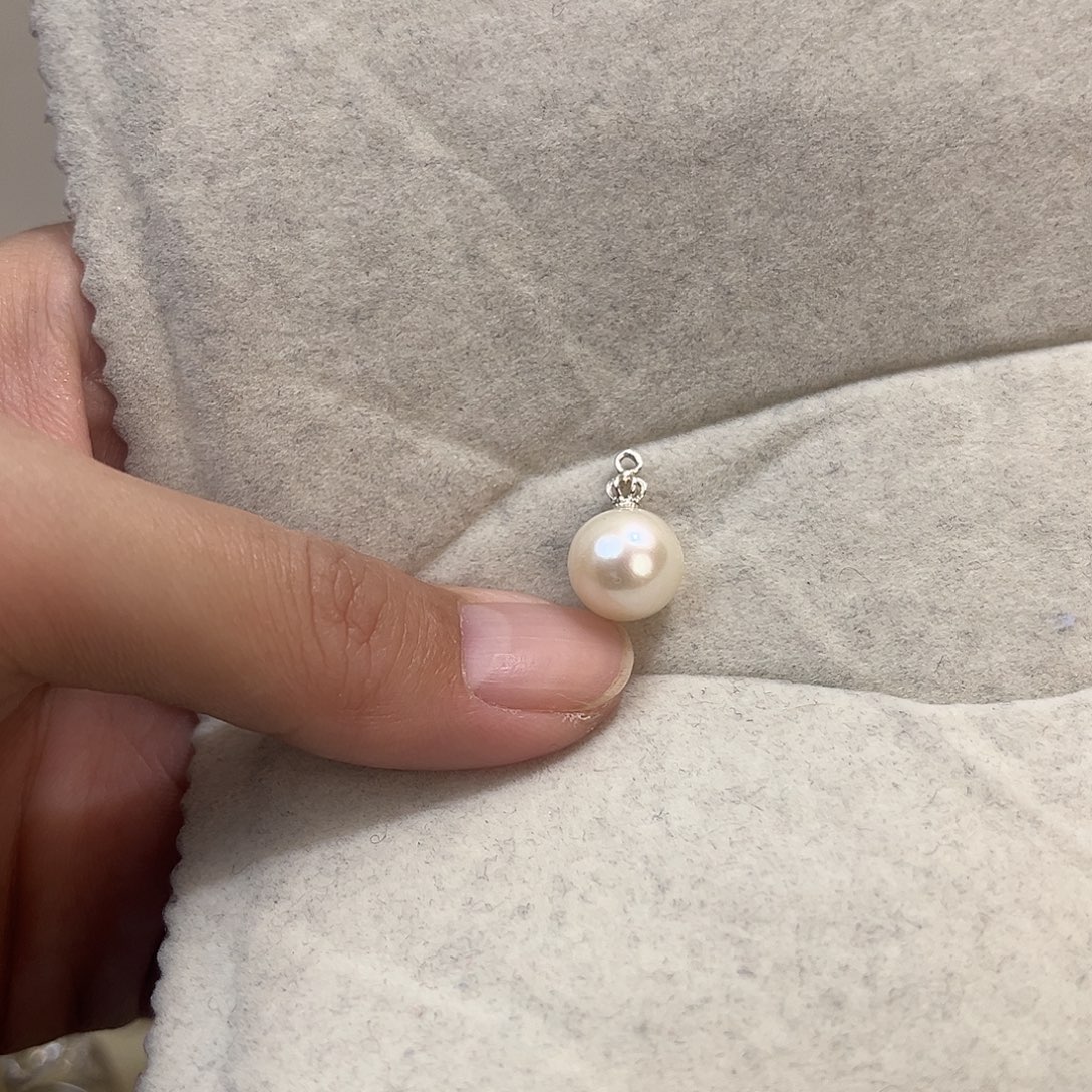 淡水珍珠颈饰银S925镶嵌有瑕