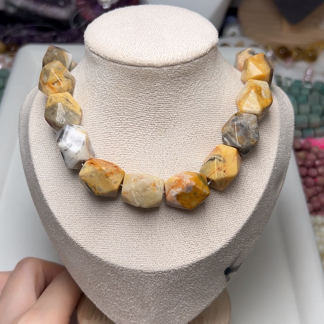 玛瑙/玉髓合金珠宝半成品I397。13mm天然刻面桶珠一条