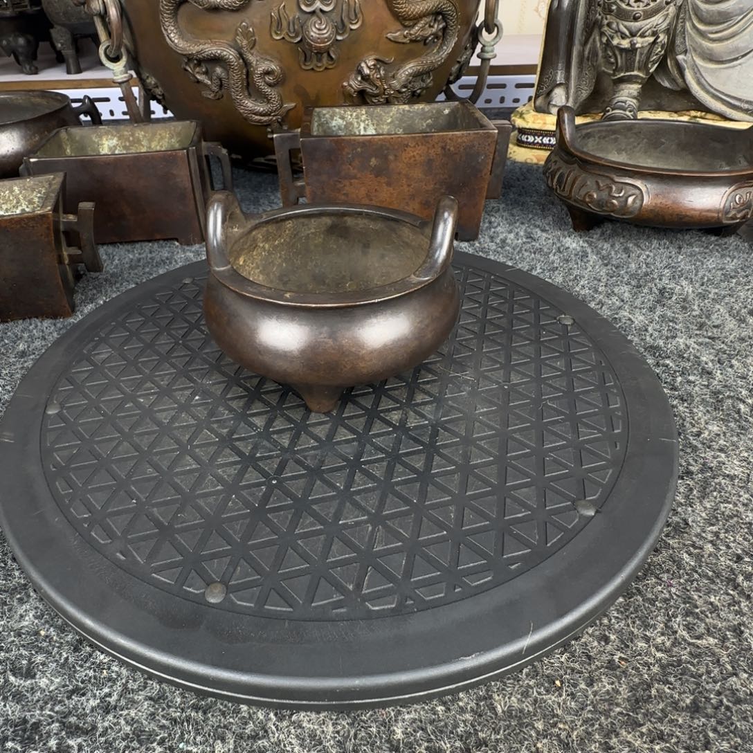 铜胎双耳冲天香炉