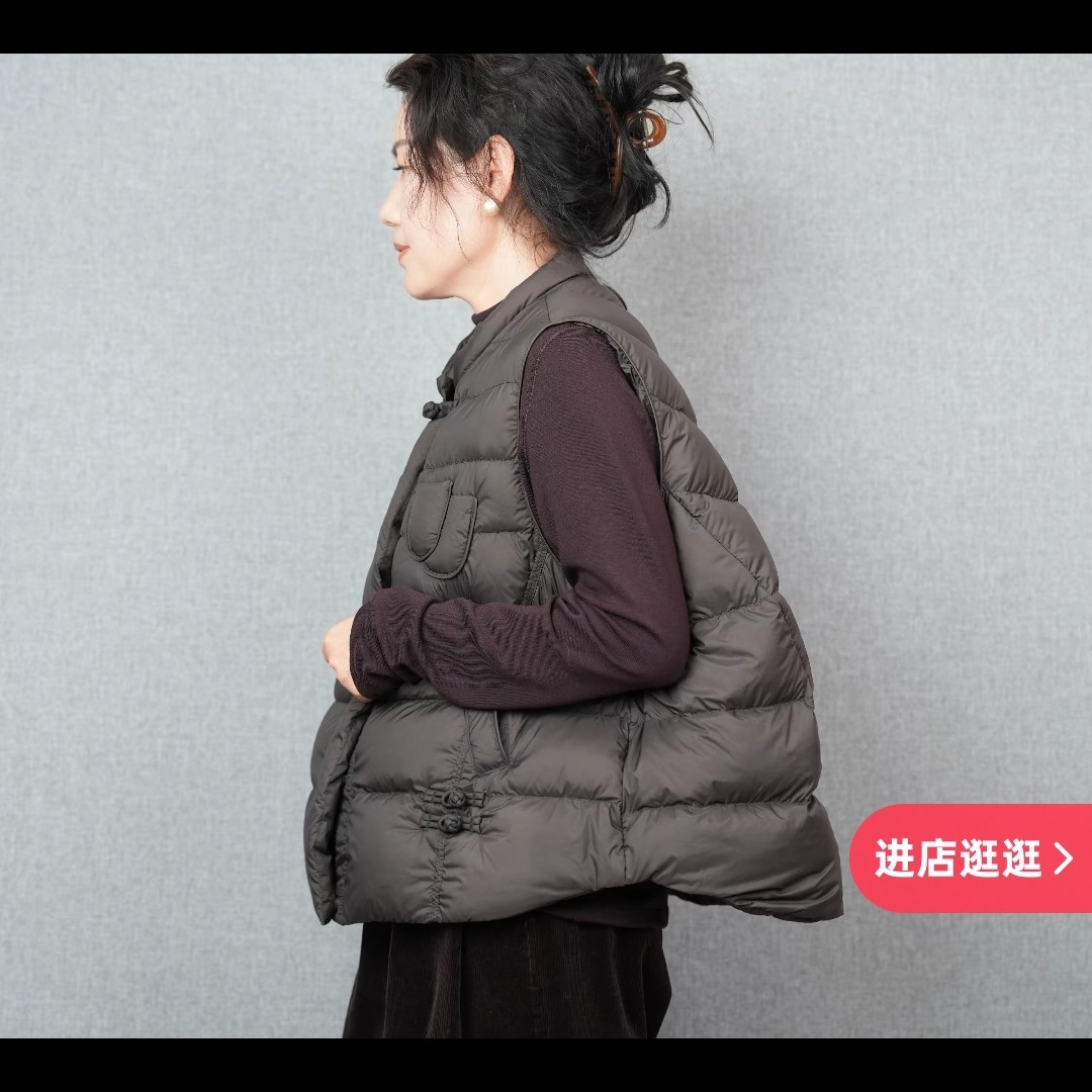 复古宽松型立领马夹