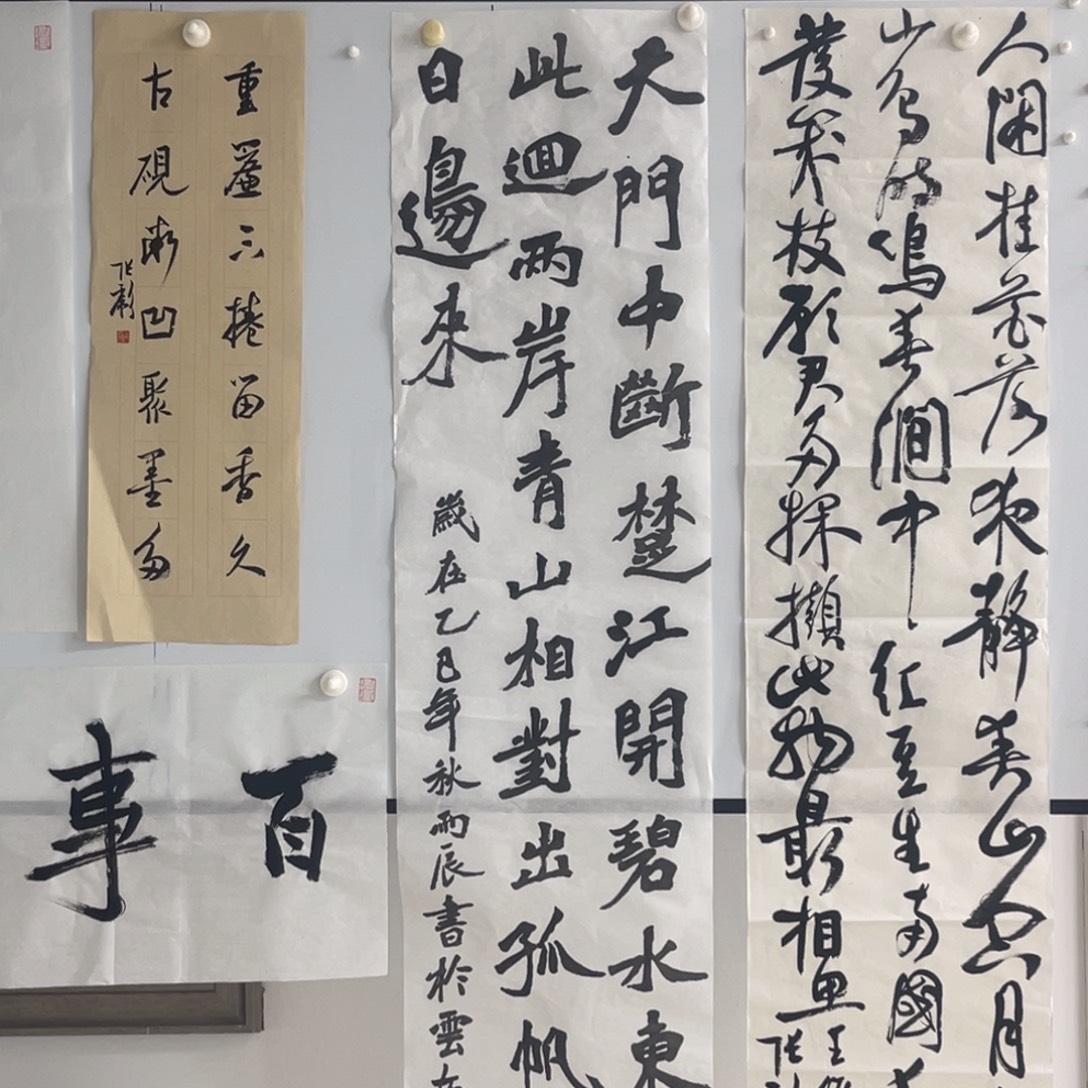 书法党震 天门中断楚江开