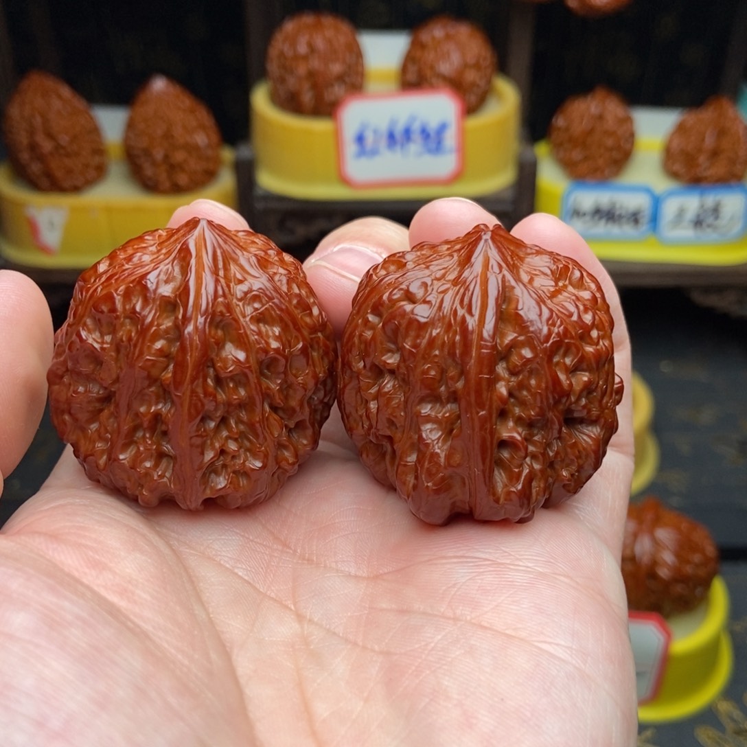 文玩核桃吊坠38平谷凹底