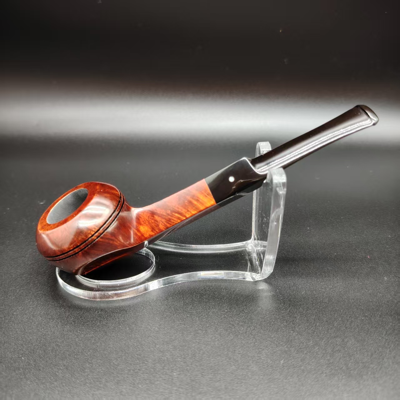 经典高端石楠木手工烟斗长杆牛头斗3mm烟道硫化斗嘴