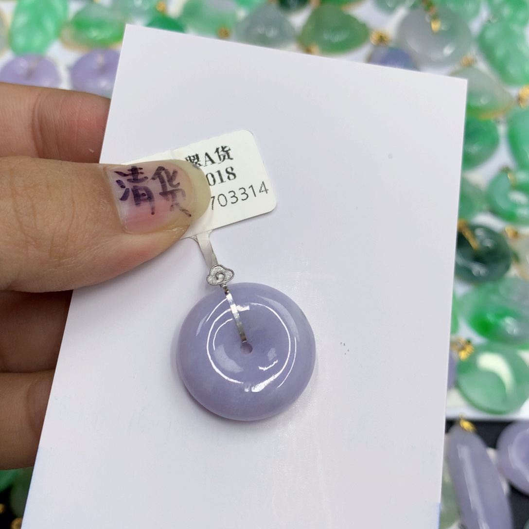 颈饰18K金镶嵌翡翠翡翠