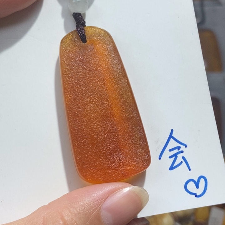 定制琥珀未镶嵌琥珀蜜蜡吊坠项链