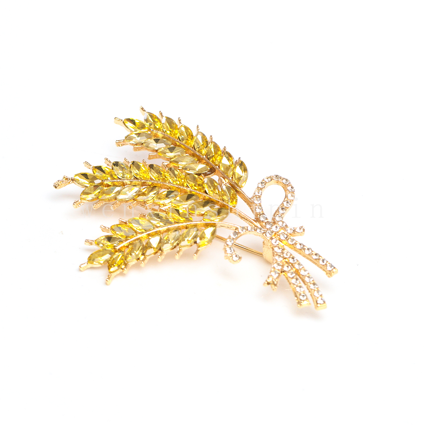 合金合成锆石胸针 合金合成锆石胸针 3007精品麦穗胸针