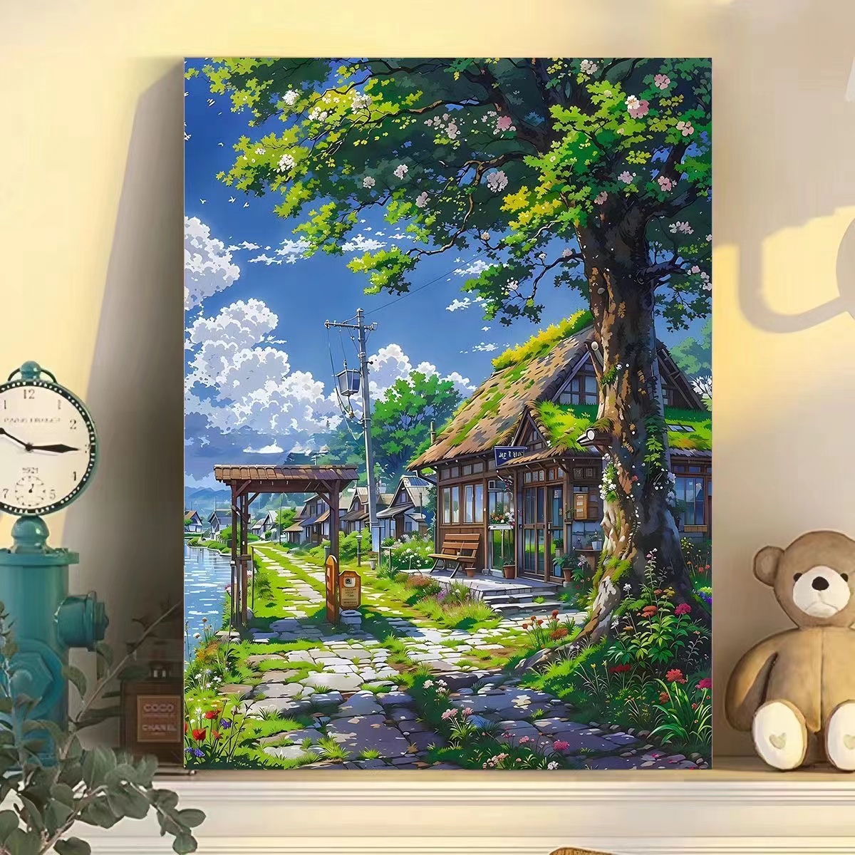 宫崎骏风格夏天的风DIY油画治愈高颜值手绘油画装饰画画专用风