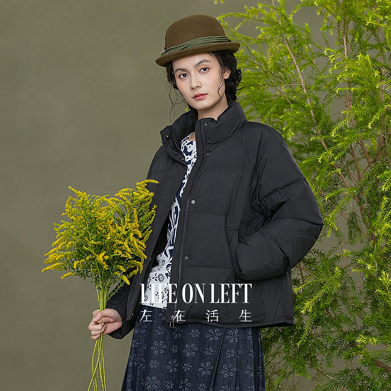 生活在左2025秋冬新品白鸭绒多色蓬松保暖羽绒服女1954284