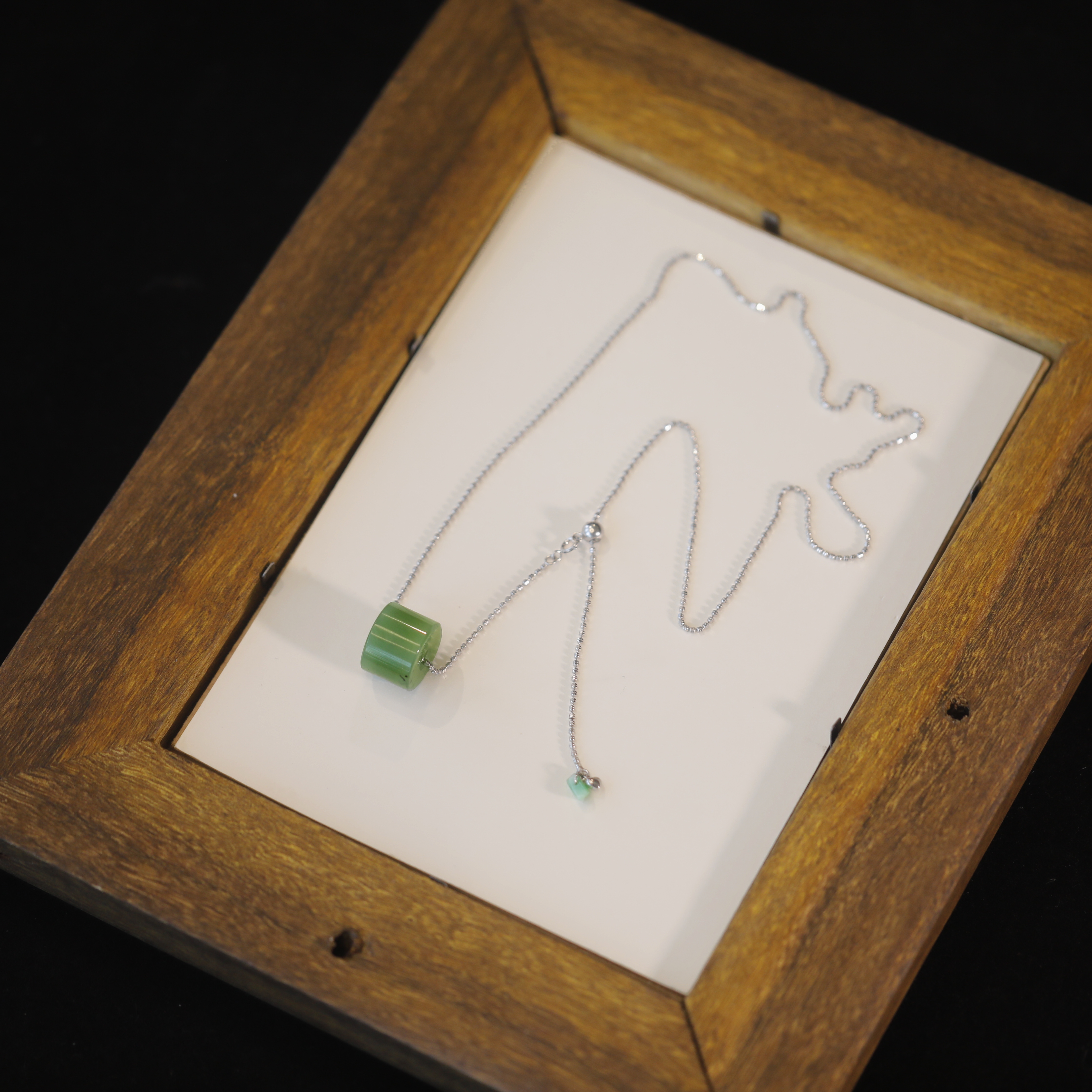 麦麦【澜幽】天然和田玉碧玉+翡翠+925 吊坠 多样性发一