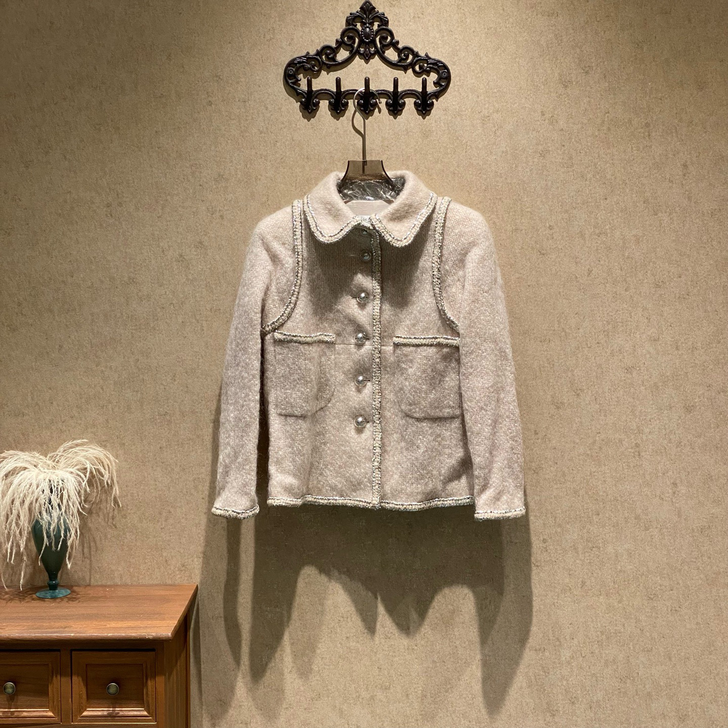 未使用 Chanel/香奈儿 地控系列温柔千金感马海毛外套/44码/40227