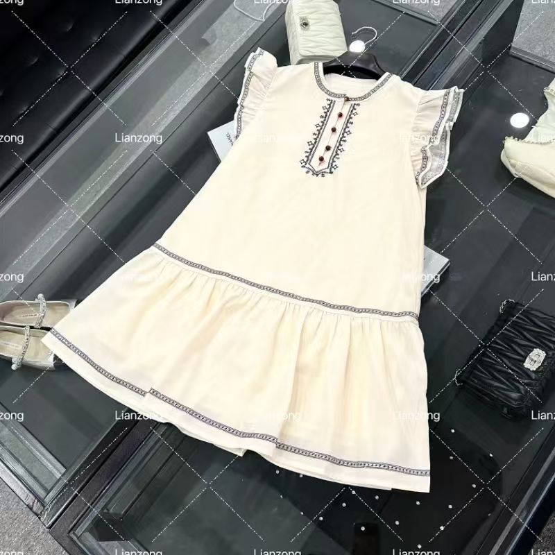 【晓薇专属】飞飞袖夏季韩版吊带裙夏款背心裙纯色连衣裙高腰白色