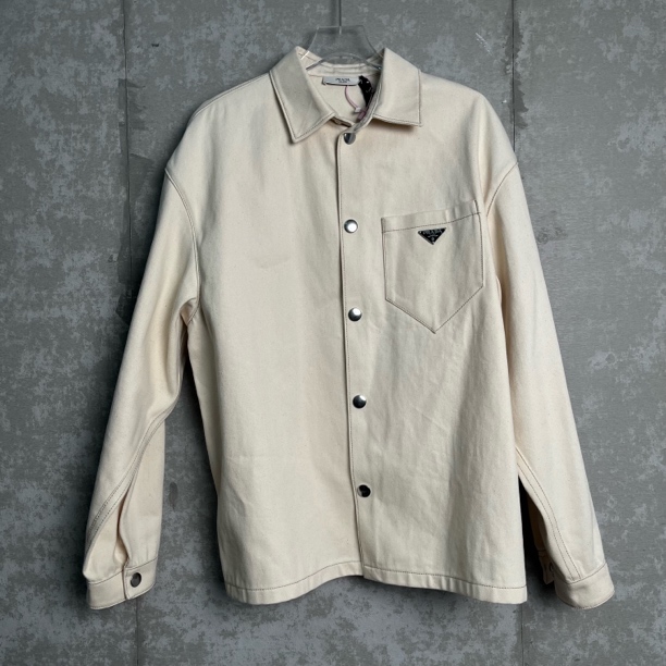 未使用 WE11 DONE XL*1/普拉达/口袋三角徽标米色牛仔外套/18528