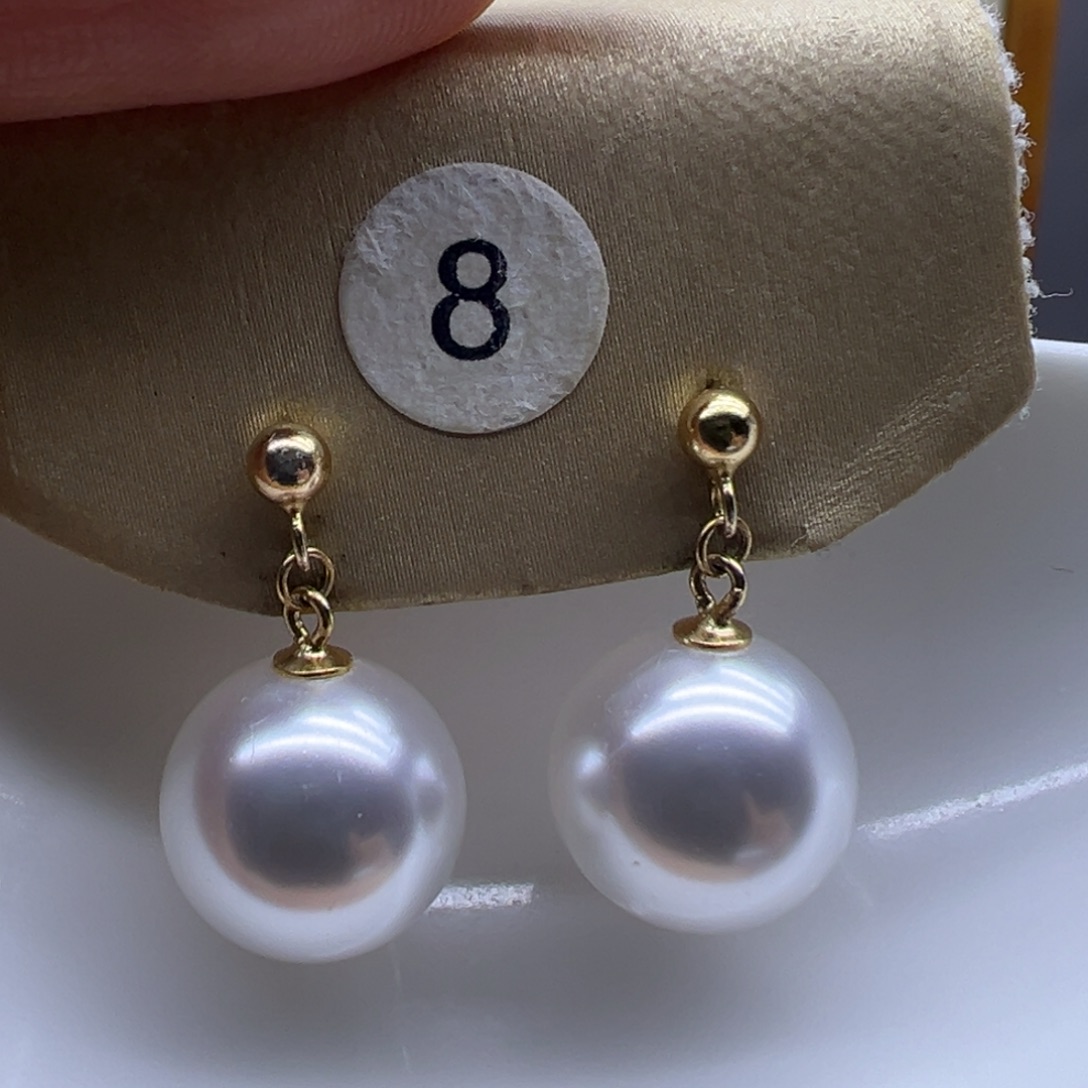 耳饰银S925镶嵌淡水珍珠
