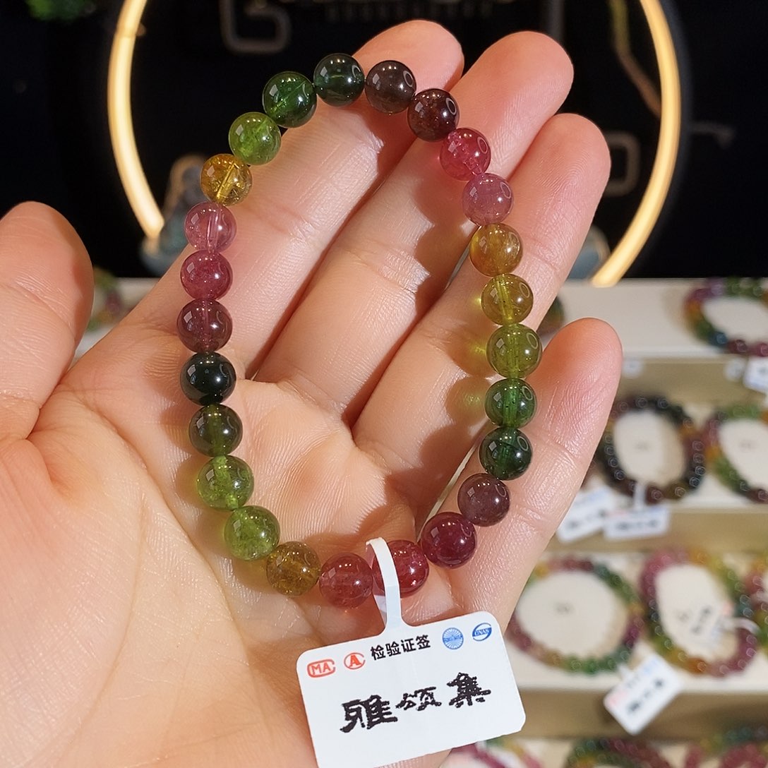 手链未镶嵌碧玺YSG61006素圈颜色微差